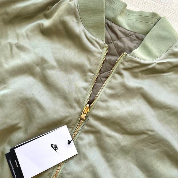 New Nike Women's Reversible Bomber Jacket | Olive Green Size‎ M - Picture 3 of 13